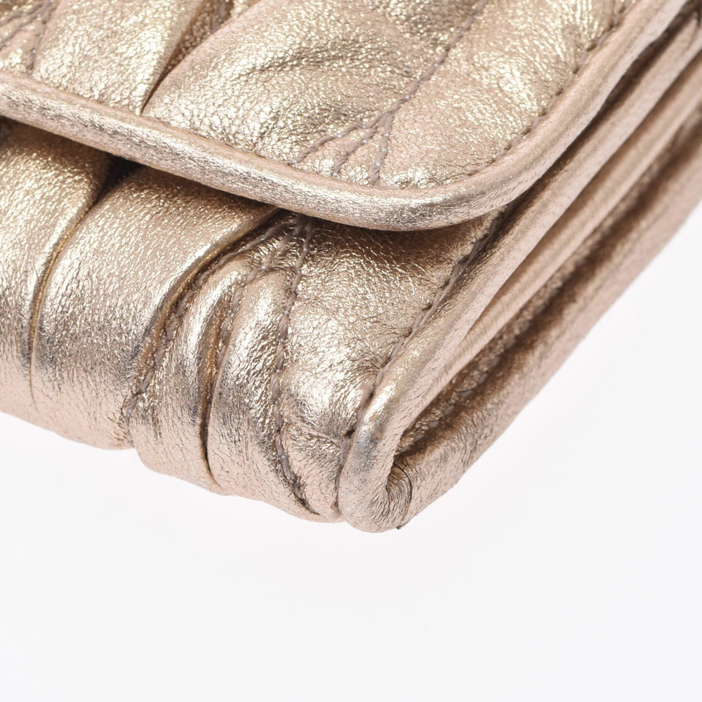 Miu MIu Matelasse Long Wallet Gold Leather - Picture 5 of 8